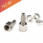 100 шт.лот, винты с шестигранной головкой 5 + 7 мм с гайкой, 5 мм + 7 мм для последовательного разъема D-Sub VGA DB9 DB15 DB25 RS232 COM