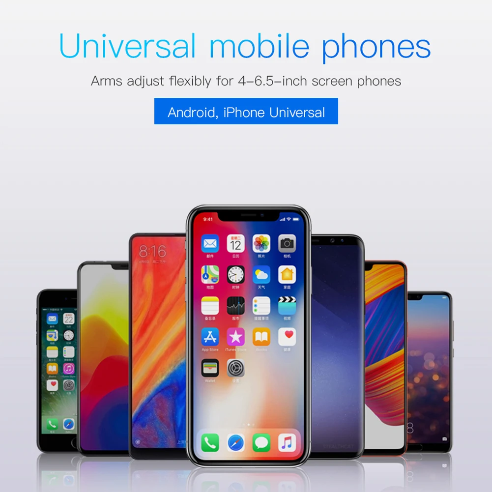 Для iPhone XS Samsung S9 10W QI Беспроводное быстрое зарядное устройство Автомобильный