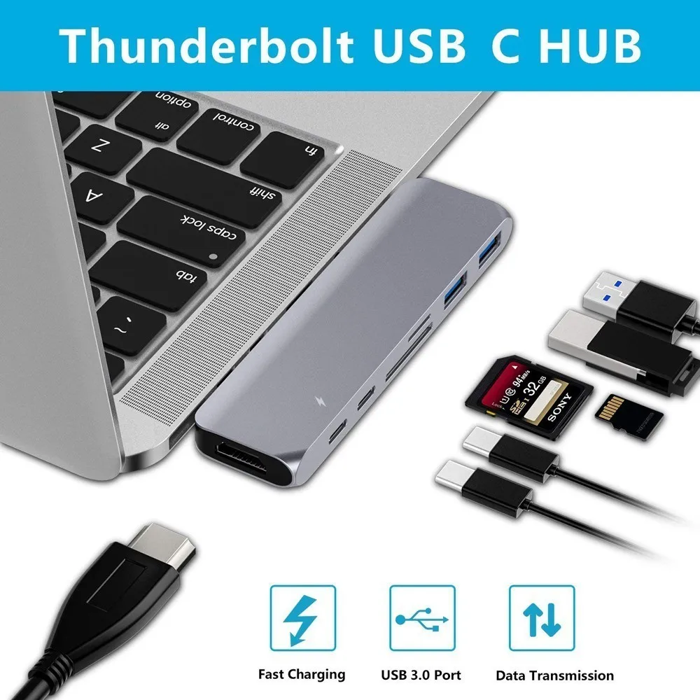 Usb type C концентратор адаптер Thunderbolt 3 док станция с USB 4 K HDMI 2 0 SD и устройство для