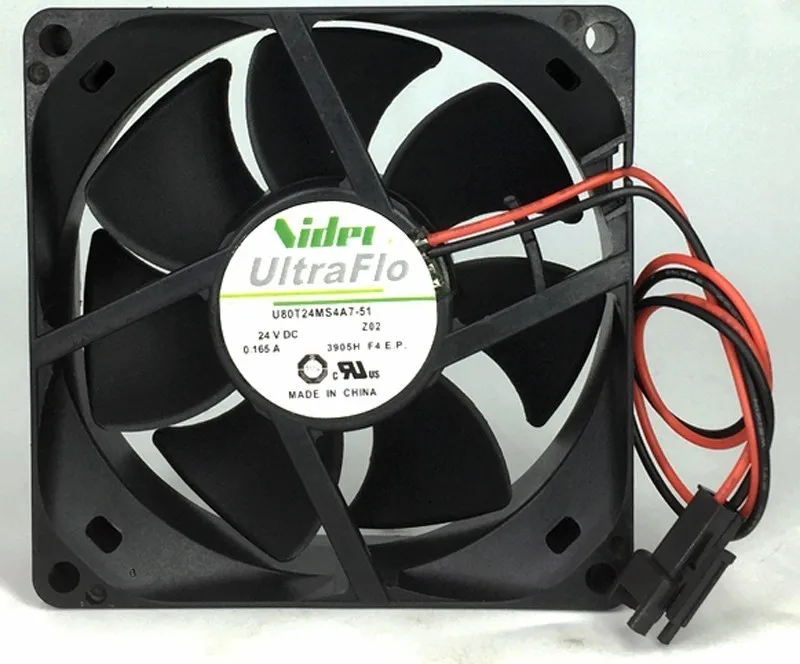 Оригинальный Nidec 80*80*25 мм 8 см DC 24V 0.165A U80T24MS4A7-51 2 провода видео-телефон двери
