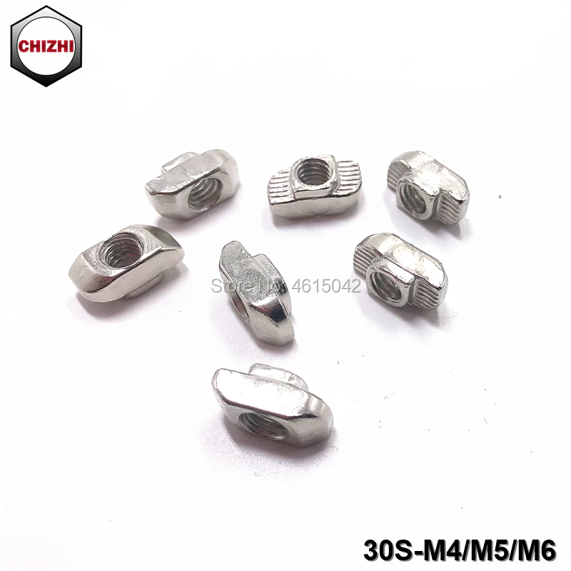 100 шт. M4/M5/M6 Т-образное гнездо 8mm T гайка молотковая ходового винта для Алюминий