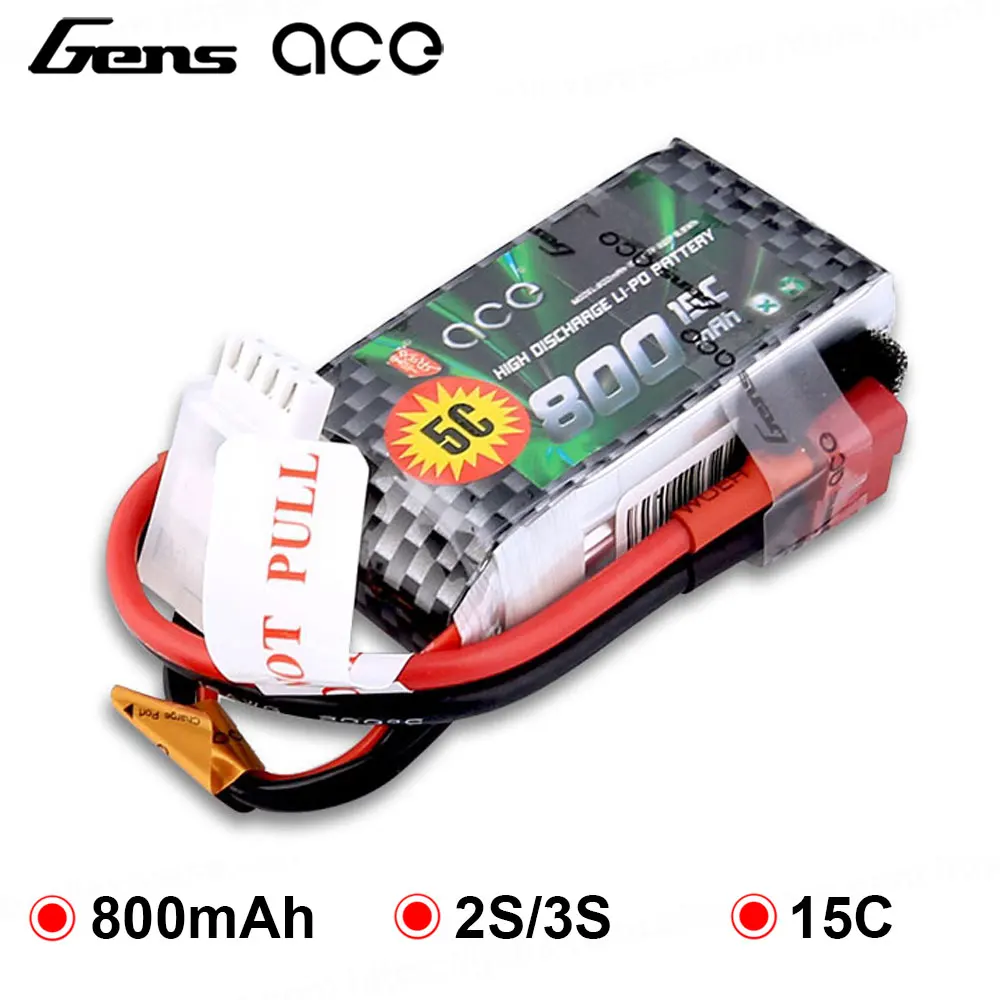 Батарея Gens ace Lipo 7 4 В 11 1 800 мАч 2S 3S 15C Радиоуправляемый квадрокоптер T разъем для