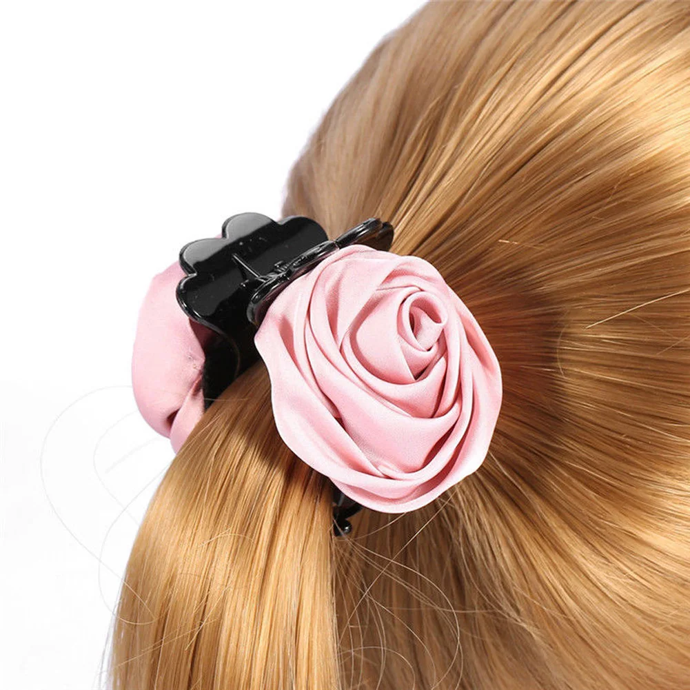 

Korean Elegant Rose Flowers Hair Claw Clips For Women Girls Pink Sweet Hair Crab Clamp Hairpins Grips Hair Accessories For Gifts