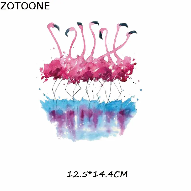 ZOTOONE прекрасная нашивка в виде фламинго железная термопередающие аппликации для