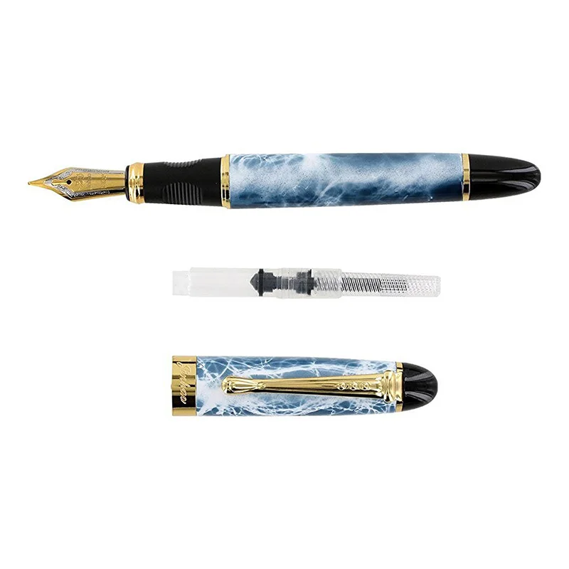 Jinhao Luxury M Nib 18KGP Fountain Pen (Blau white Marble) | Канцтовары для офиса и дома