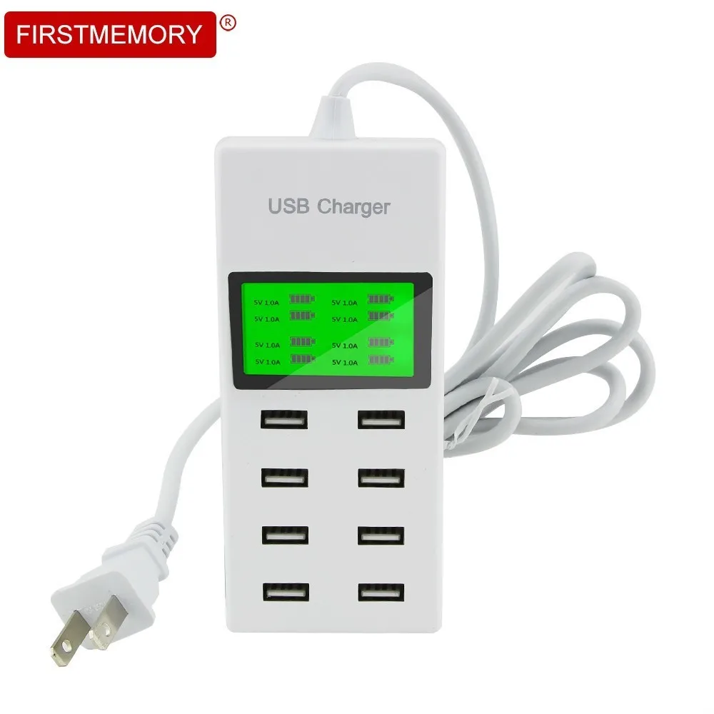 Зарядная станция с 8 USB портами и ЖК экраном|USB-хабы| |
