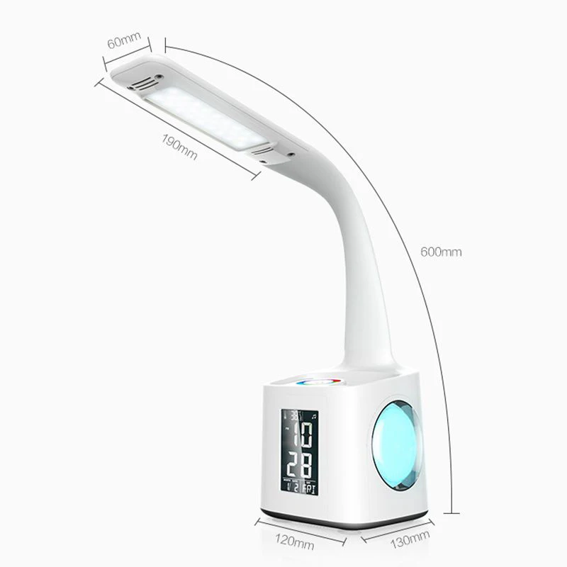 Plug EU Led Eye Protect Dimmable Desk Lamp Foldable Reading Table Light Rgb Press Control Calendar Alarm Clock Temper | Освещение