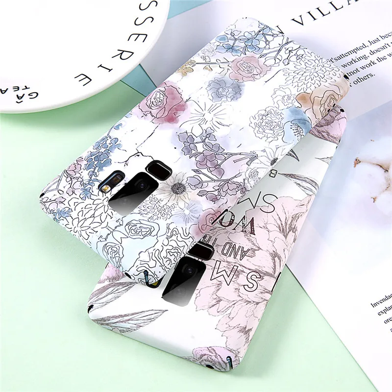 Lovebay New Smile Hard Matte Flowers Letters Painting Pattern Case For Samsung Galaxy Note 8 9 S8 S9 Plus Phone Cover Smart Capa |