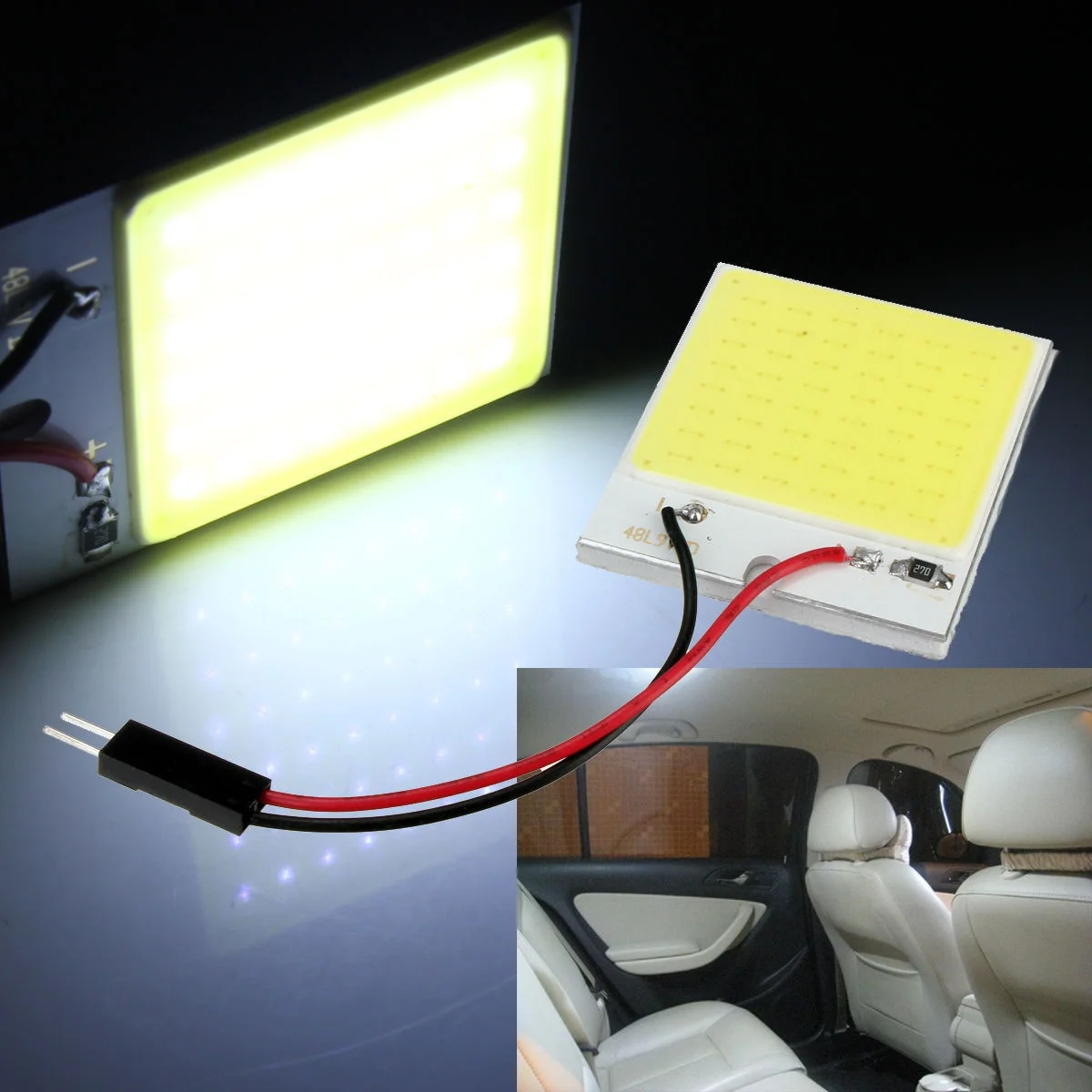 COB 24SMD суперяркий Белый светодиодный панельный светильник для крыши авто