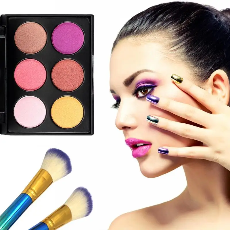 Brand 6 Colors/set Glitter & Shimmer Powder Palette for Eyes Women Makeup Shine Eye Shadow Kit Beauty Cosmetics