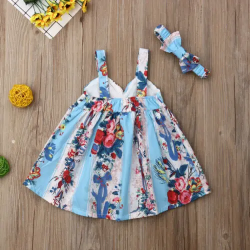 Одежда для новорожденных девочек Pudcoco платье с бантом вечернее цветком повязка