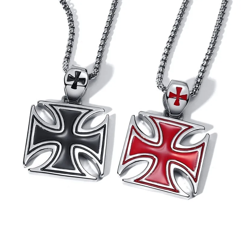 Vnox Casual Maltese Cross Pendants for Men Stainless Steel Malta Necklaces with 24" Box Chain | Украшения и аксессуары