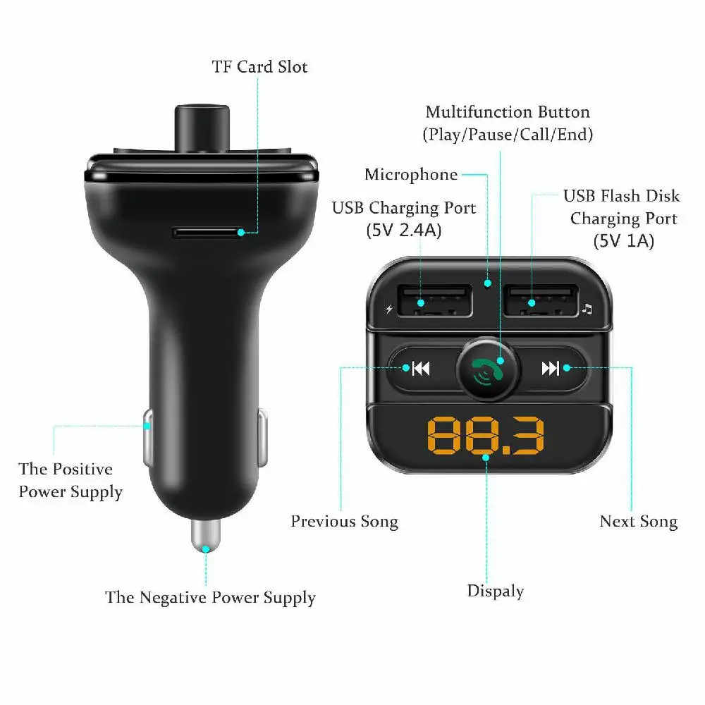 12 24V автомобильный комплект Bluetooth MP3 плеер Handfree вызов беспроводной FM передатчик