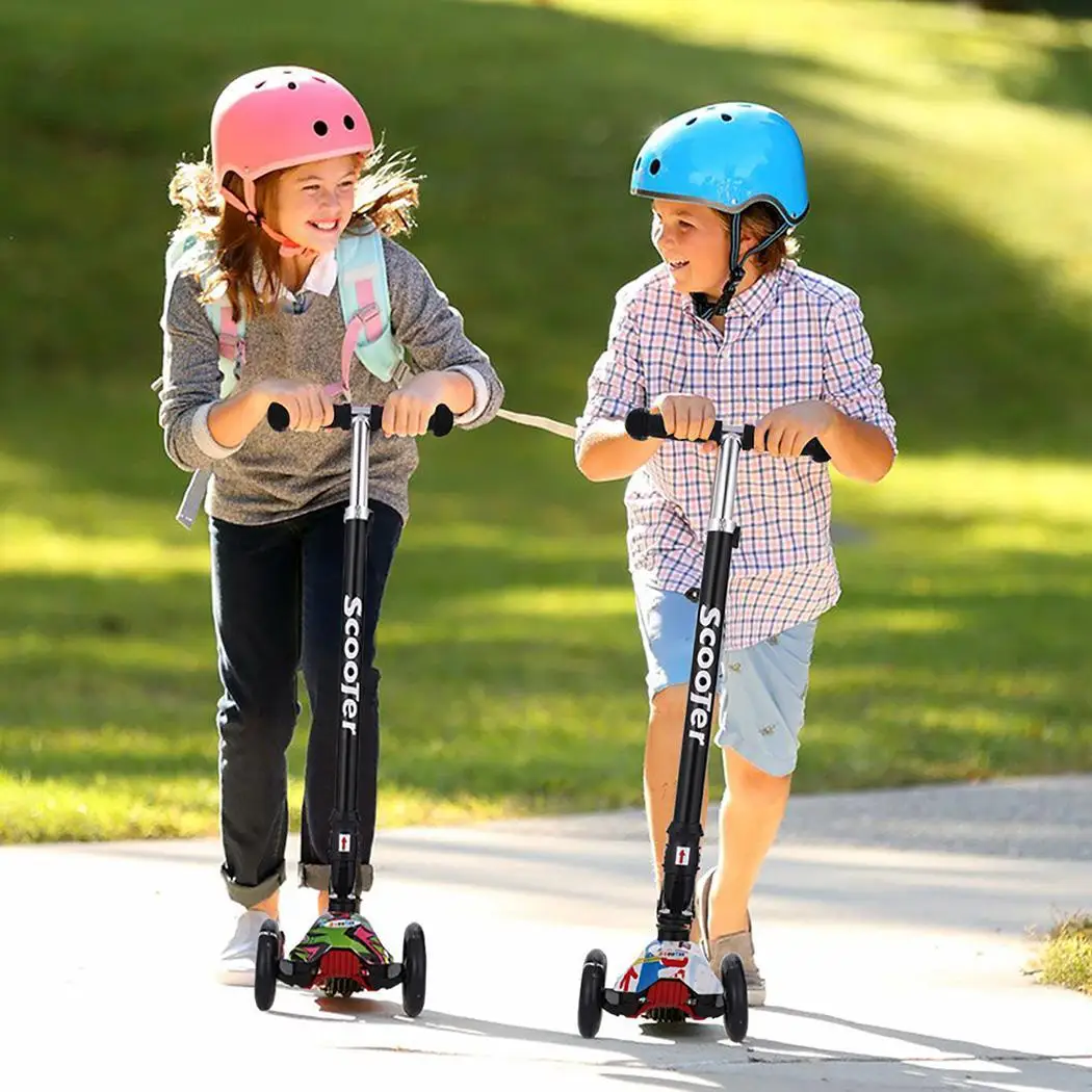 ANCHEER Mini Children Kick Scooter LED Lamp PU 3 Wheels Bicycle Outdoor Aluminum Sport Bodybuilding For Child | Спорт и развлечения