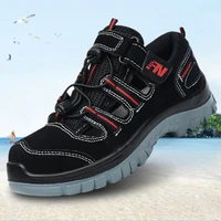 safety shoes cap steel toe safety shoe boots for summer man work shoes men breathable mesh size footwear wear resistant dxz015