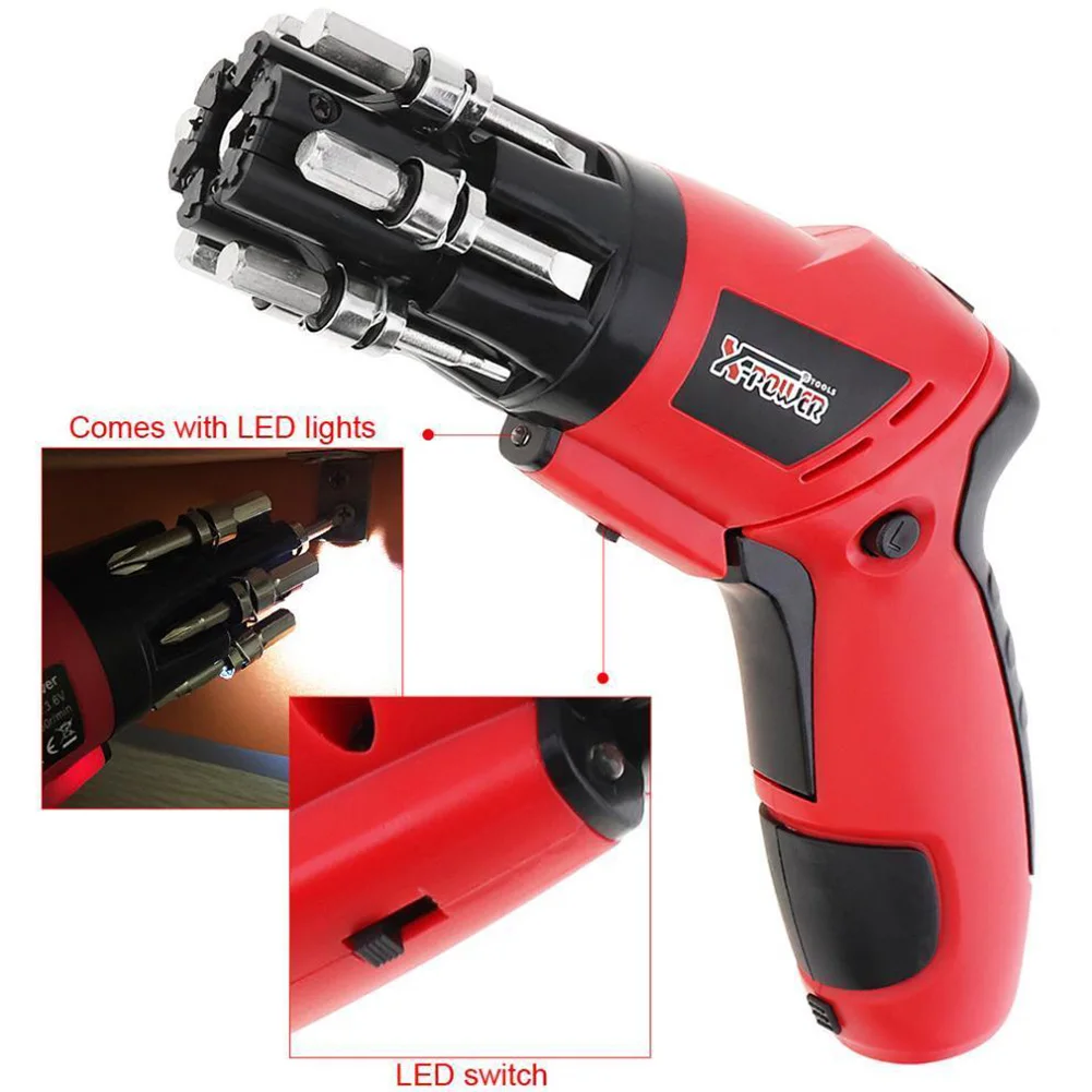 X-Power 3.6V Electric Screwdriver USB Rechargeable Lithium Battery Led Light Household Mini Drill | Инструменты