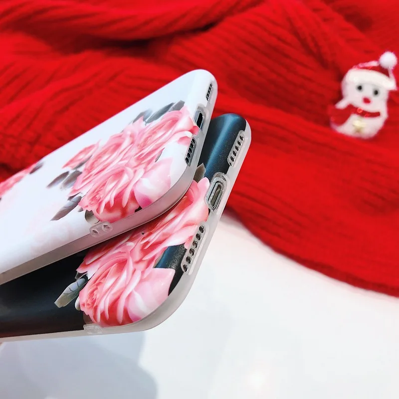 STROLLIFE 3D Rose Flower Phone Case for iPhone XS Max XR Retro Couples Cover IPhone8 6s 7Plus Exotic Floral Soft Back Shell |
