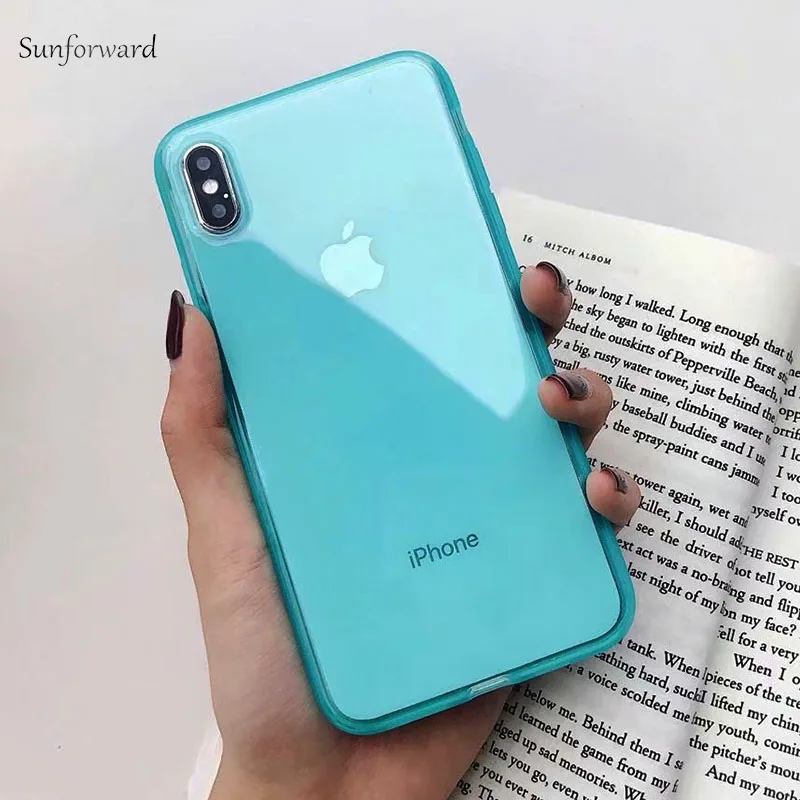 Colorful Candy TPU Phone Case For iPhone X XR XS MAX Cover Silicone Soft Anti-Knock Capa 7 8 6S Plus Transparent |