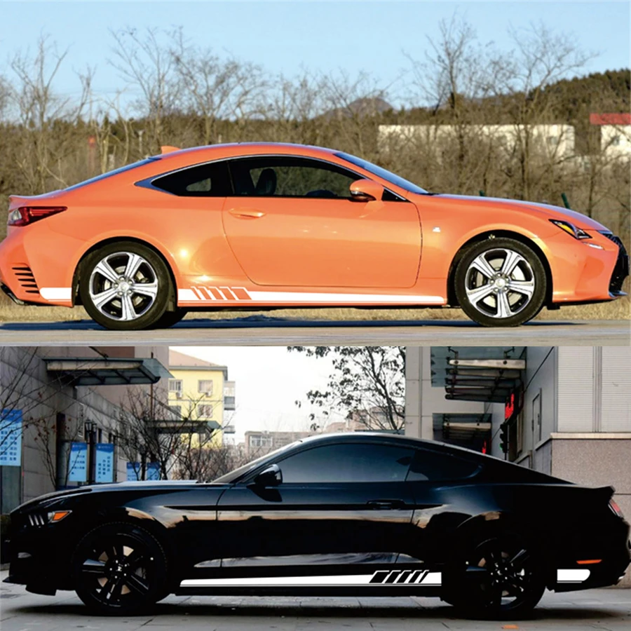 1 пара универсальных боковых полос автомобиля Наклейка s для гонок Спорт Стайлинг