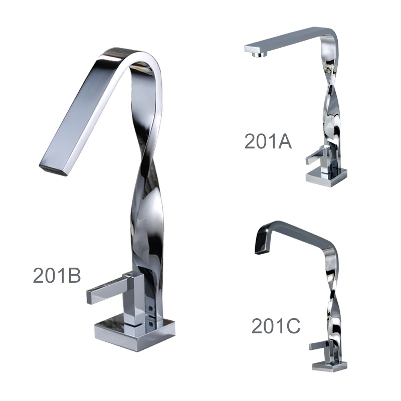 Роскошный креативный смеситель для раковины в ванной комнате водопад с одной