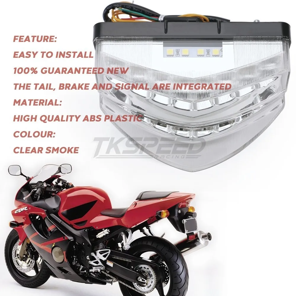 Для HONDA CBR600 F4I 2001 2002 2003 мотоциклетный дымчатый светодиодный задний светильник с