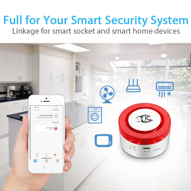 Smarsecur беспроводной умный Wifi будильник наборы сирен домашняя система