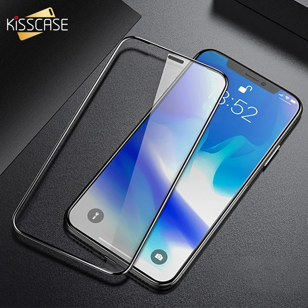 Закаленное стекло KISSCASE 5D для iPhone X XS XR Max ультратонкая Защитная пленка экрана 6 6S 7 8