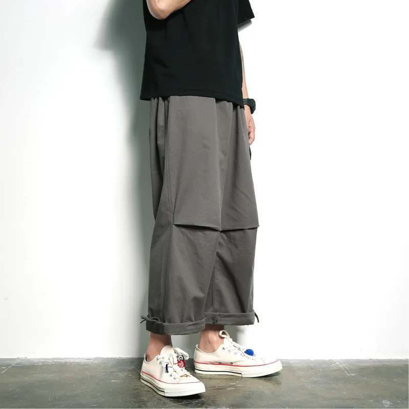 Spring New Pants Men Fashion Retro Solid Color Casual Straight Nine Man Streetwear Trend Wild Hip Hop Loose Overalls M-2XL |