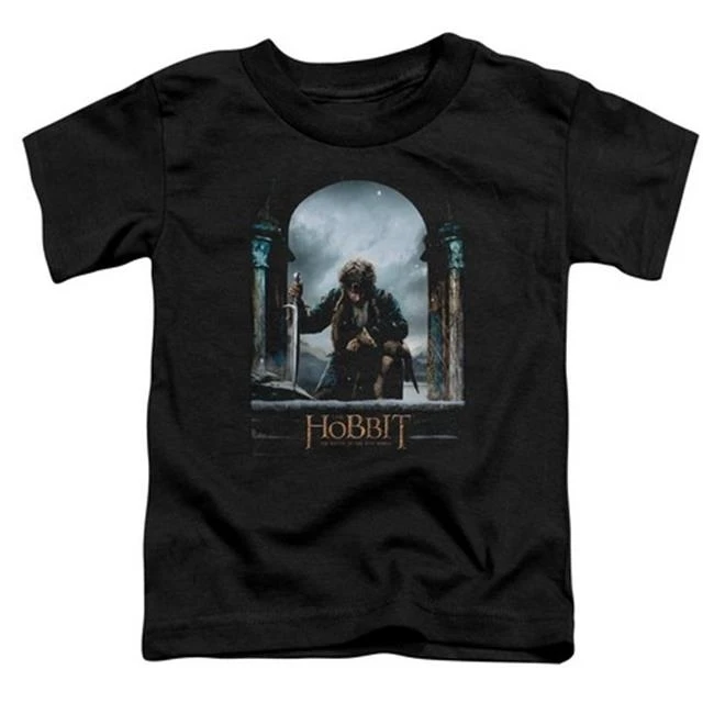 Trevco Hobbit Bilbo постер с коротким рукавом Футболка для малыша Черный Большой 4