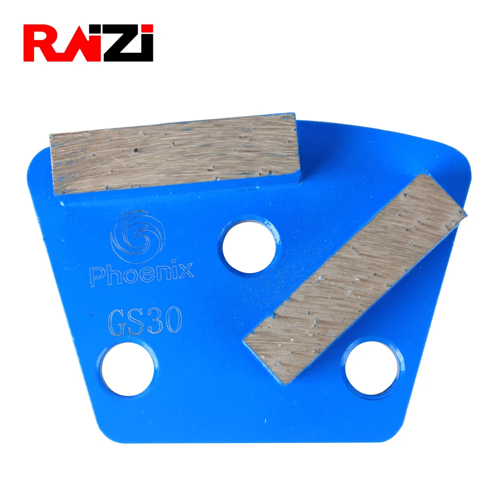 

RAIZI Trapezoid Three 9mm Holes Grinding Disc Pad Scrapers 3For ASL Grinder Concrete Floor Power Tool Medium Bond Grit 30