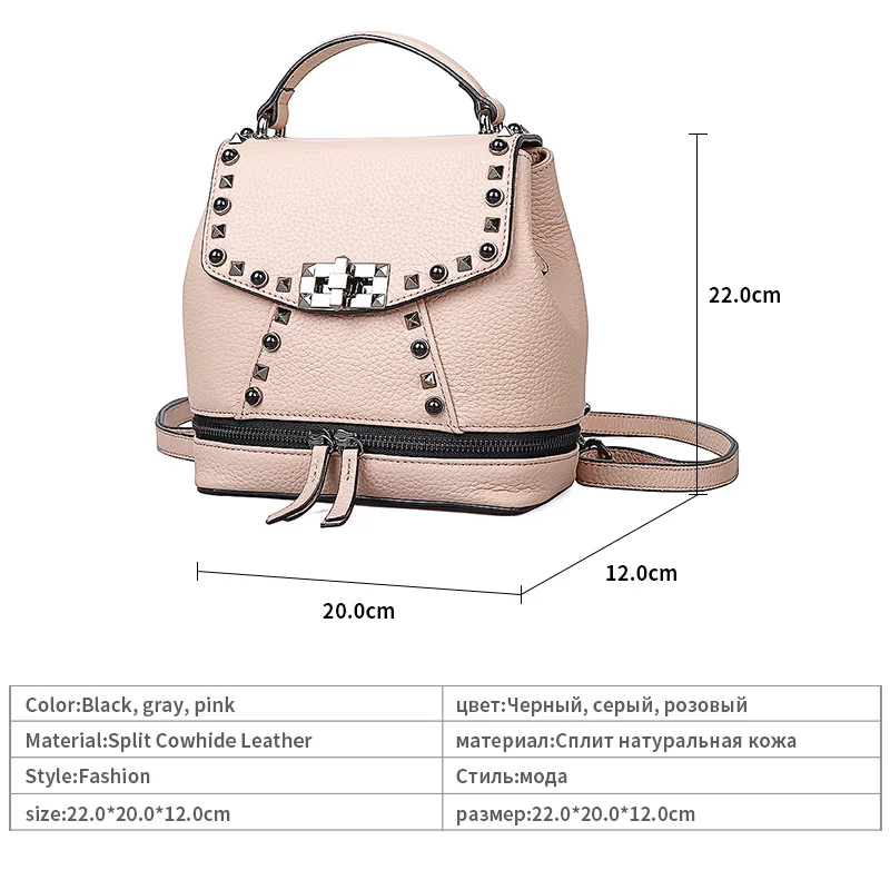 

LUCKYER BEAUTY mini backpack bags for women backpack waterproof school bookbag leather Retro fashion travel luxury girl lady