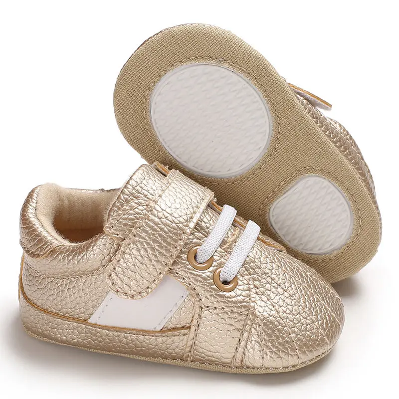 Zapatillas de deporte con cordones para primeros pasos, zapatos informales cl&aacute;sicos para beb&eacute;s reci&eacute;n nacidos, suaves, PU, estampado de coraz&oacute;n, oto&ntilde;o-3
