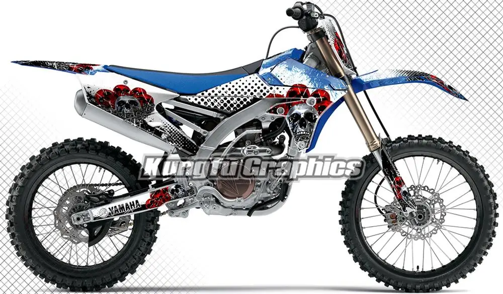 KUNGFU графика Гонки наклейки на заказ MX комплект для YZF 250 YZ250F 450 YZ450F YZ250FX 2014 2015 2016 2017