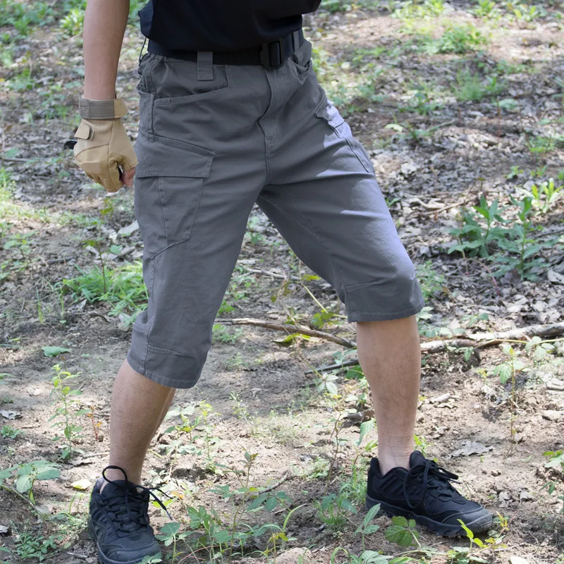 Kopen Leger Fan Tactische Shorts & Broek Heren Zomer Outdoor Wandelen Stretch Ademend Multi Pocket Katoen Combat Training Korte Broek