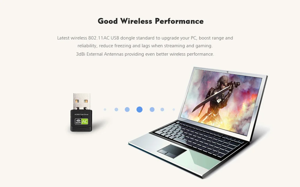 Беспроводной USB двухдиапазонный Wi Fi адаптер Антенна PC сетевая карта Максимальная