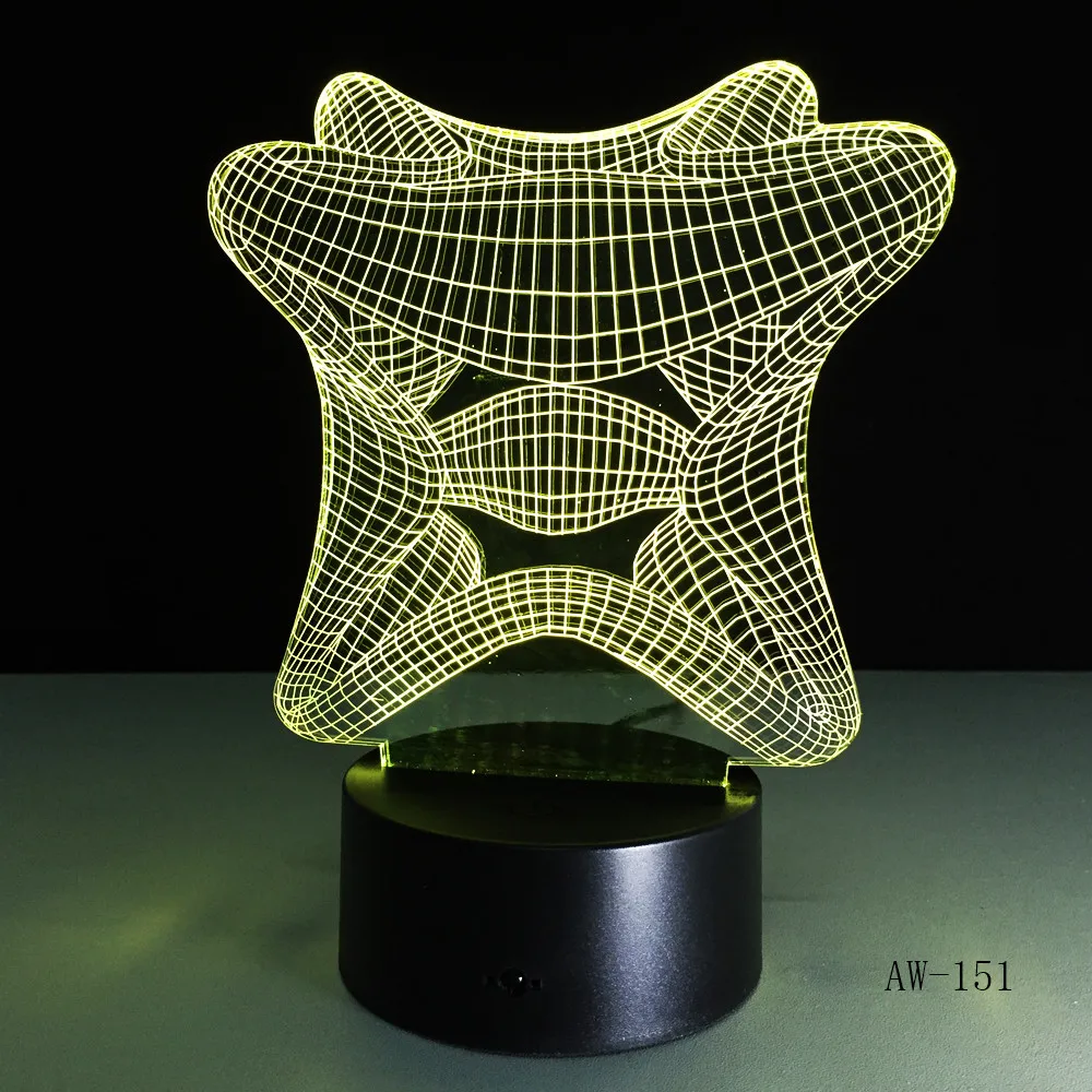 Новинка смайлик 3D версия абстрактный ночник цветная лампа круглая смайлика для