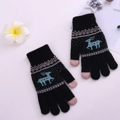 

Fashion Women Winter Gloves Wool Warm Full Finger Touch Screen Gloves 2018