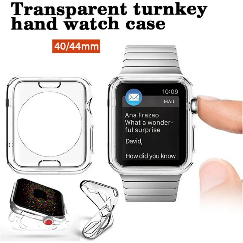 Прозрачная мягкая резина часы Чехол для Apple watch 4 поколения прозрачную защитную