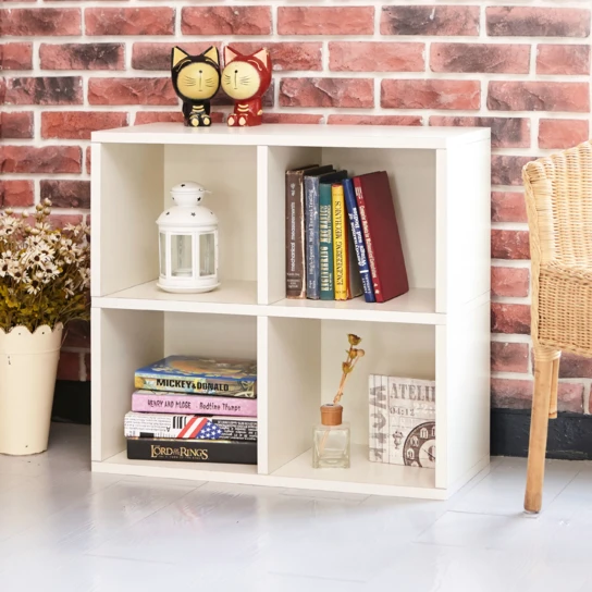 Способ основы экологичный 4 Cubby Bookcase белый инструмент бесплатная сборка