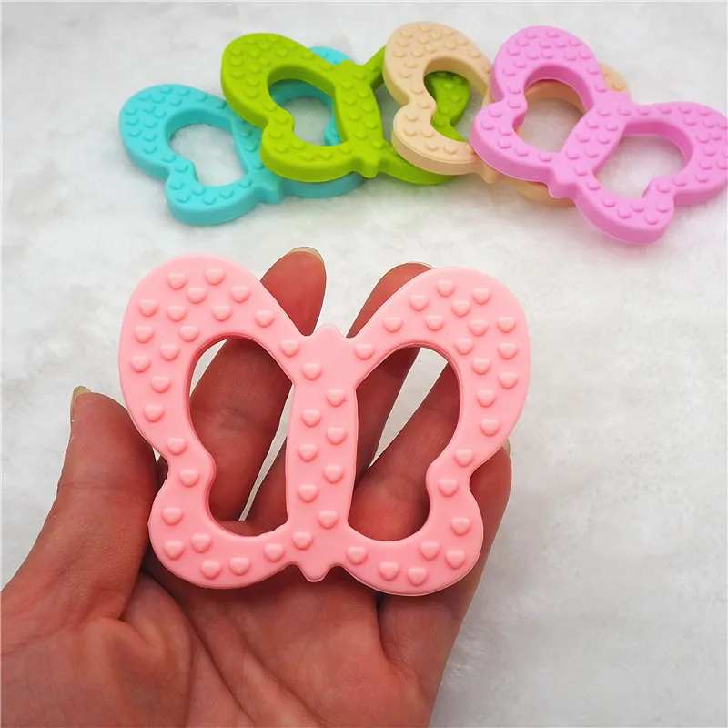 Chenkai 2 шт. симпатичная силиконовая бабочка Прорезыватель DIY Детская Подвеска