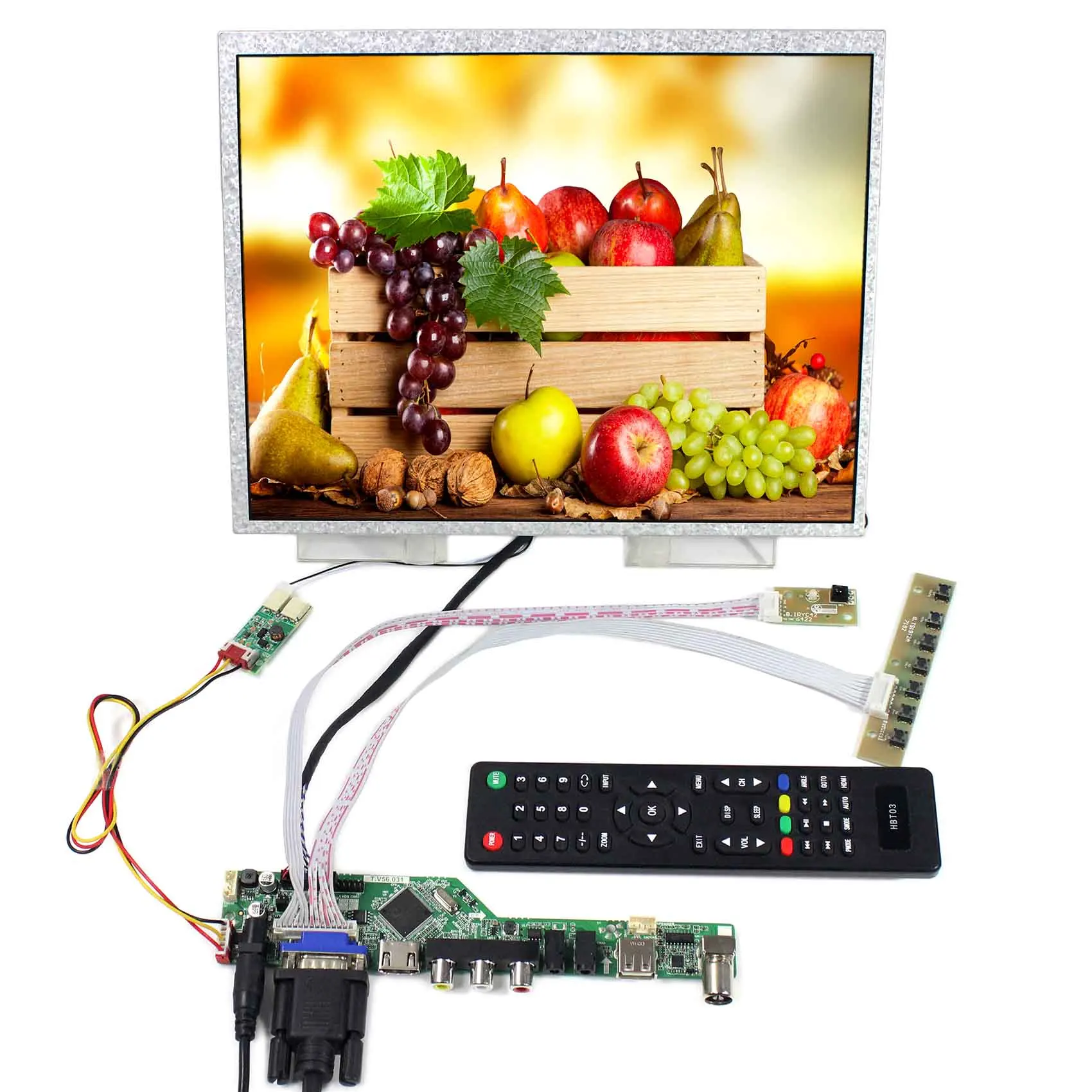 

12.1inch 1024x768 LCD Screen VS121T-001A work with HD MI VGA AV USB RF LCD Controller Board T.V56.03