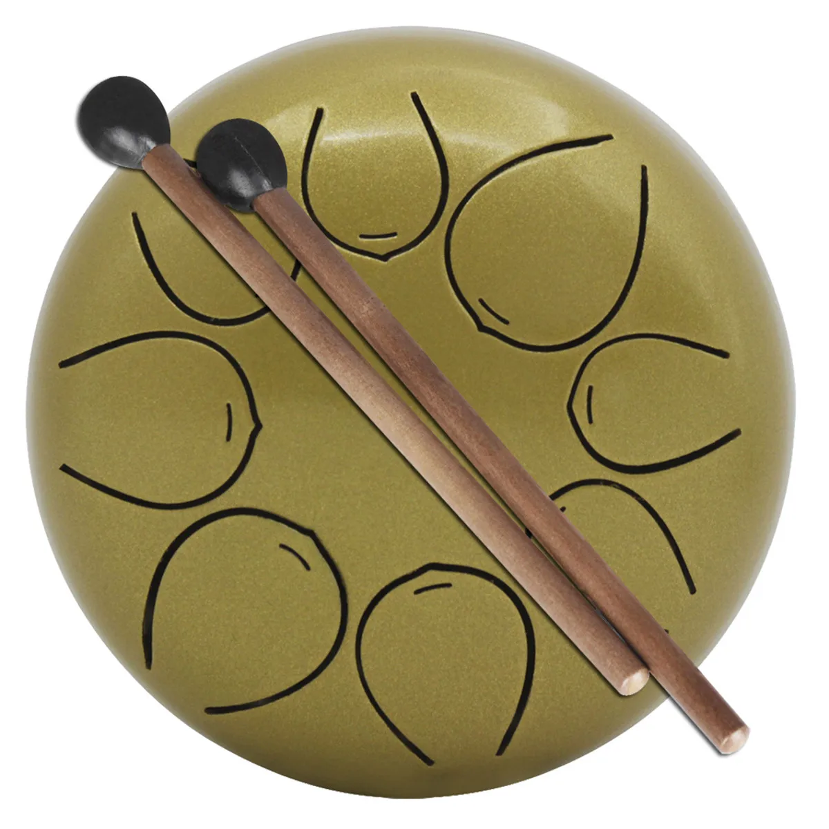 

5 inch MMBAT Steel Tongue Drum 8 Tone G Tune Hand Pan Drum Tank Drum with Drumsticks Carrying Bag Percussion Instruments