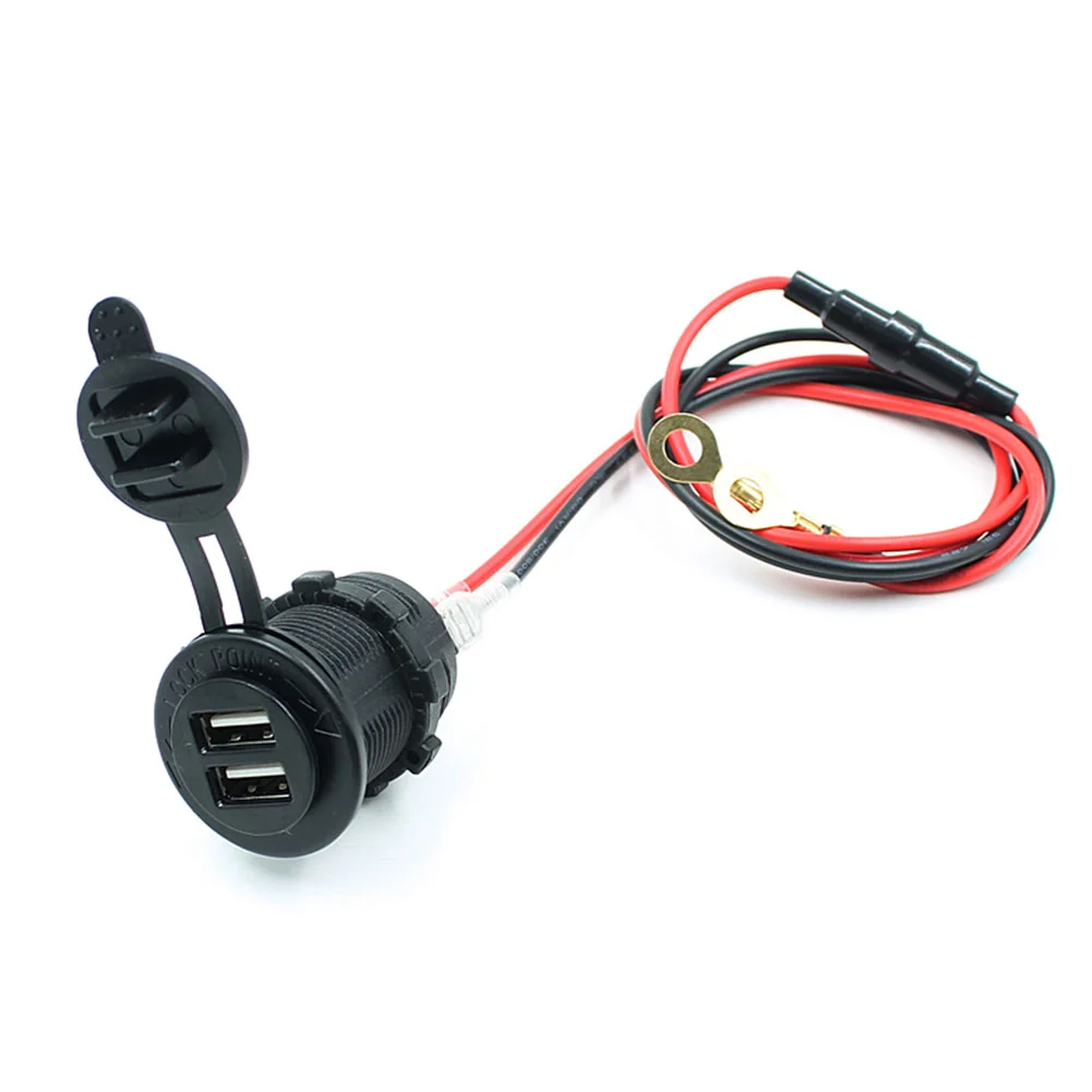 Dual USB 12 В в мотоцикл авто для телефона зарядное устройство водостойкие порты CS