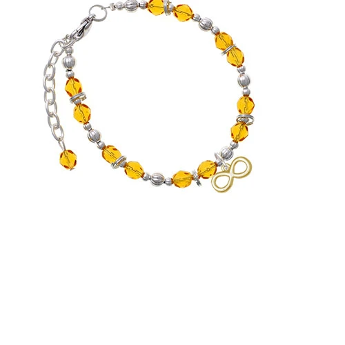 Goldtone Средний знак бесконечности желтое массивное украшение на шею браслет |