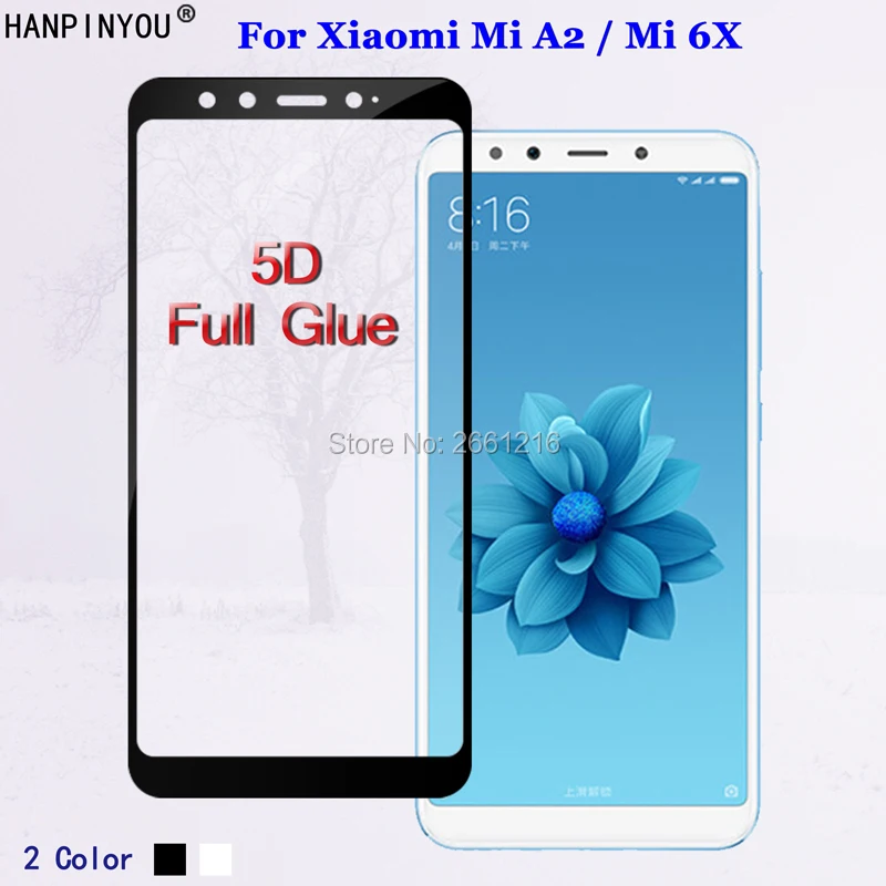 Закаленное стекло с полным покрытием для Xiaomi Mi A2 / 6X 5 99 дюйма 5D Премиум Защитная
