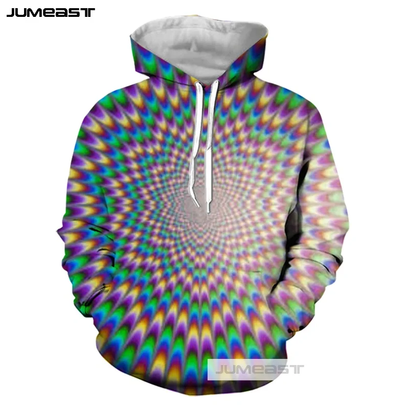 Jumeast 3D принт бесконечный Вортекс для мужчин/женщин дизайн Vertigo толстовка с