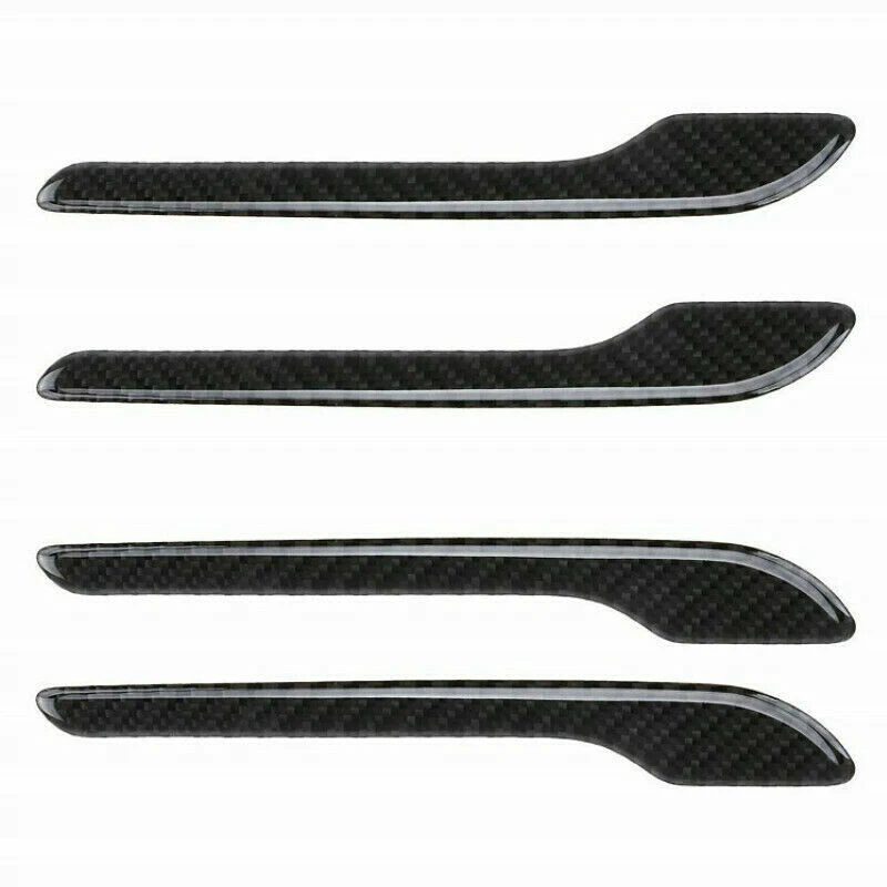 Для Tesla Model 3 Black Carbon Fiber боковые дверные ручки крышки отделка наклейка 4 шт|Внешние