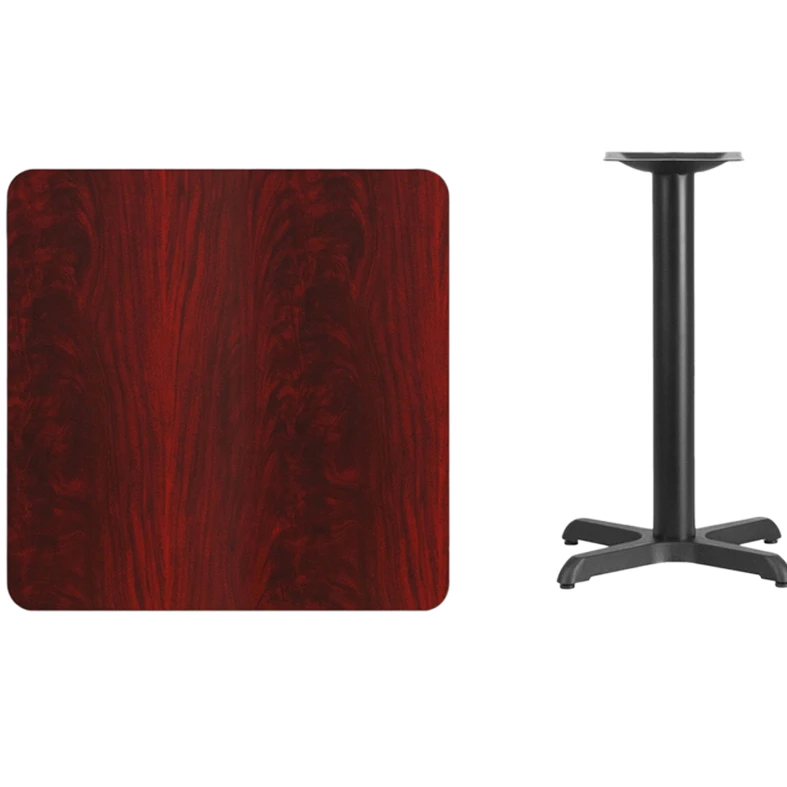 Флэш мебель 30 &quotквадратный красное дерево ламинированный стол топ с 22&quot x 22