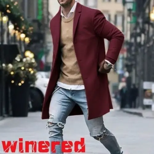 

Hirigin Men Coat Winter Trench Coat Outwear Overcoat Long Sleeve Button Up Jacket Casual Sweater Slim Fit Long Sleeve Knitted