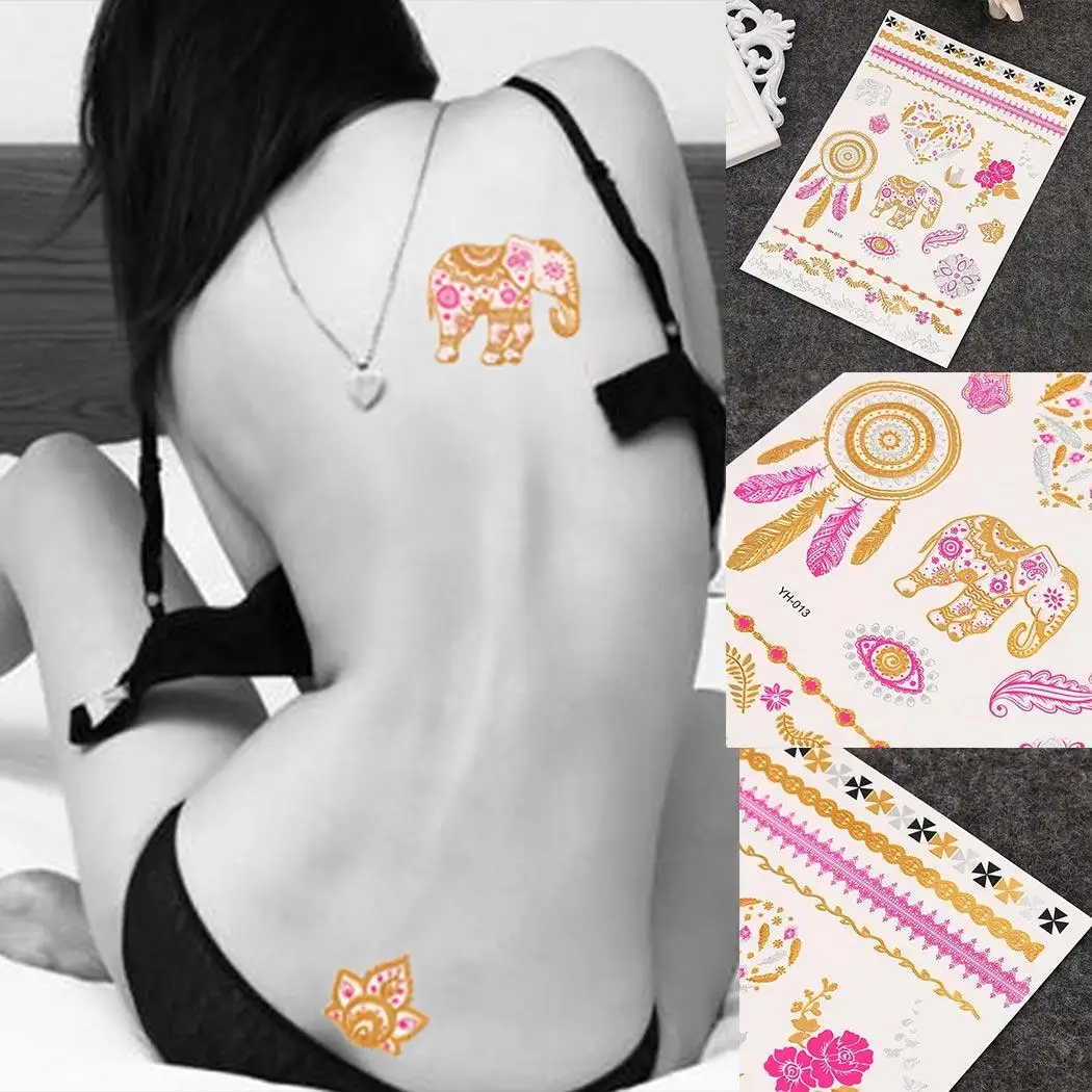 Purple and Gold Sexy Body Art Nontoxic + Tattoo Design Temporary Stickers | Красота и здоровье